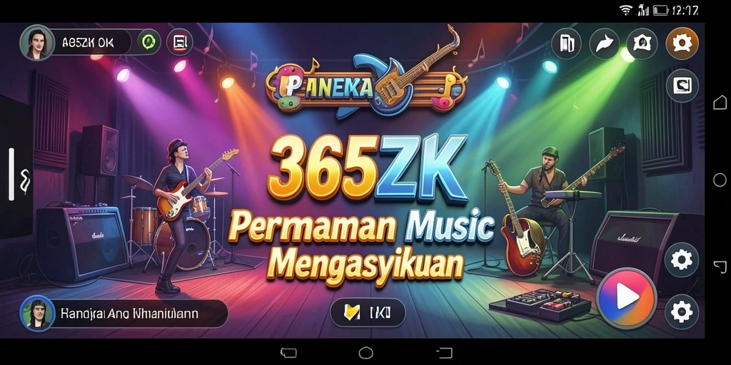 Tampilan gameplay 365ZK dengan interaksi musik yang seru.