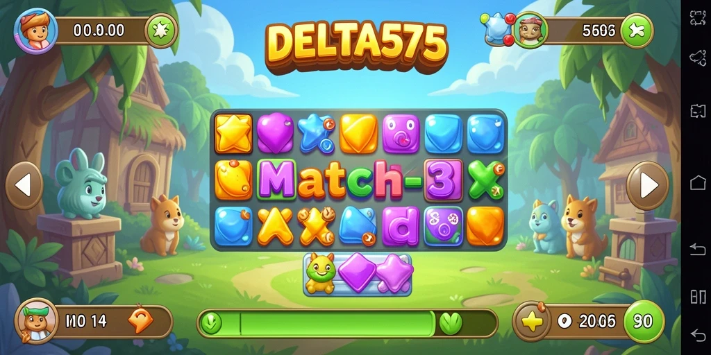 Tampilan menarik dari gameplay DELTA575 dipenuhi dengan tantangan menyenangkan.