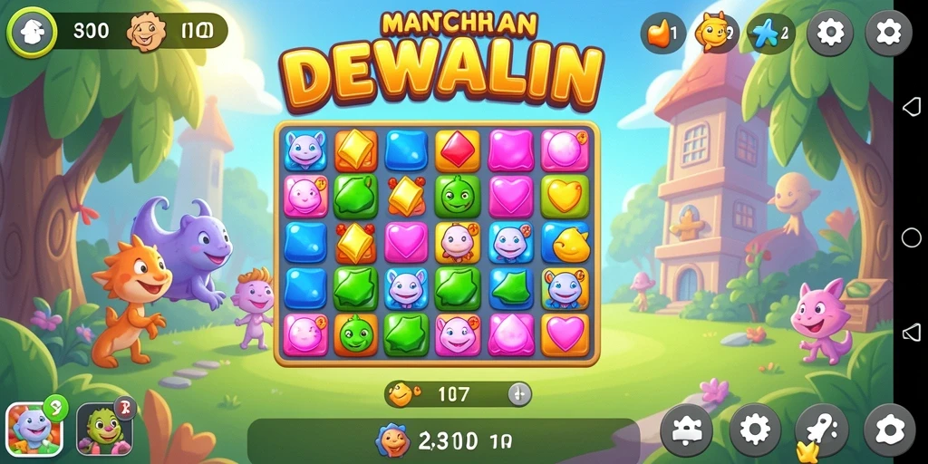 Tampilan gameplay <strong>DEWALIN</strong> yang penuh warna dan menarik.