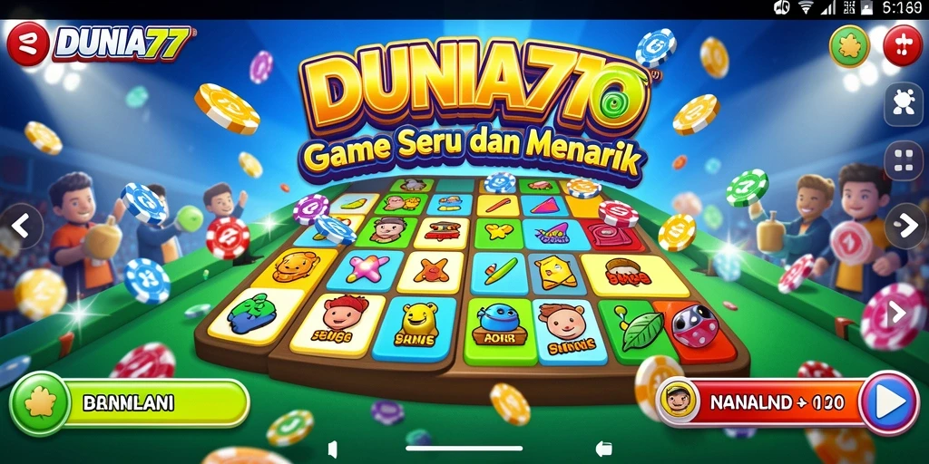 Tampilan gameplay Bingo DUNIA77 yang menarik dan interaktif.