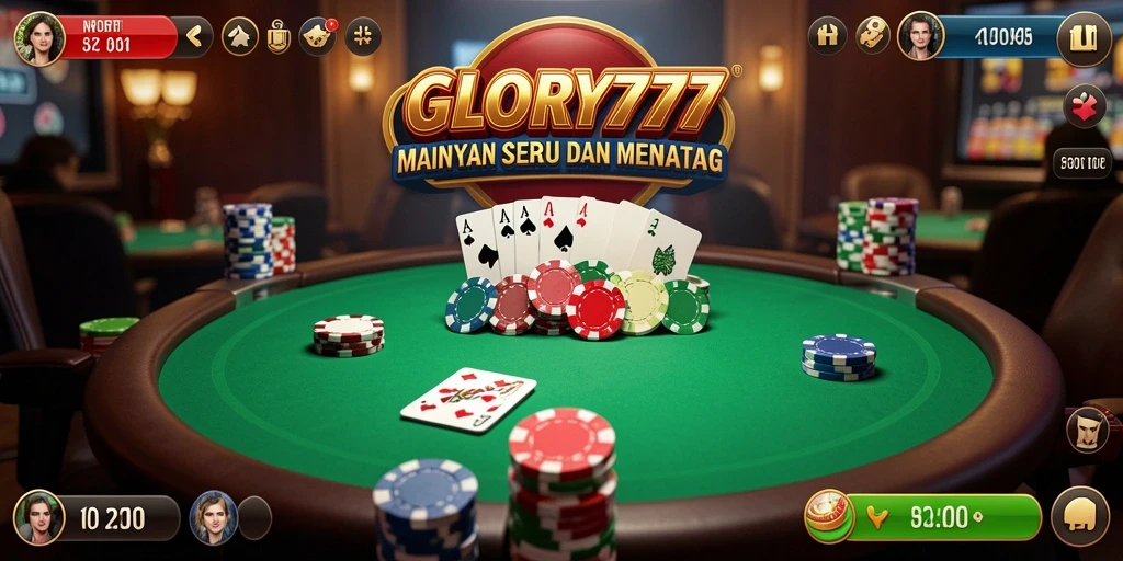 Tampilan gameplay Poker yang mengasyikkan di GLORY777.