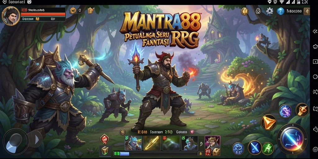 Tangkapan layar menampilkan gameplay epik di dunia RPG MANTRA88.