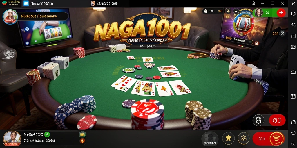 Tampilan gameplay seru di NAGA1001 saat bermain Poker.