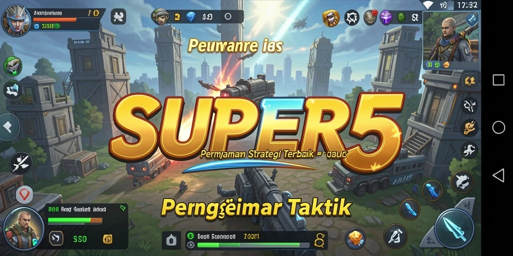 Tampilan gameplay SUPER5 yang intens dan penuh strategi.