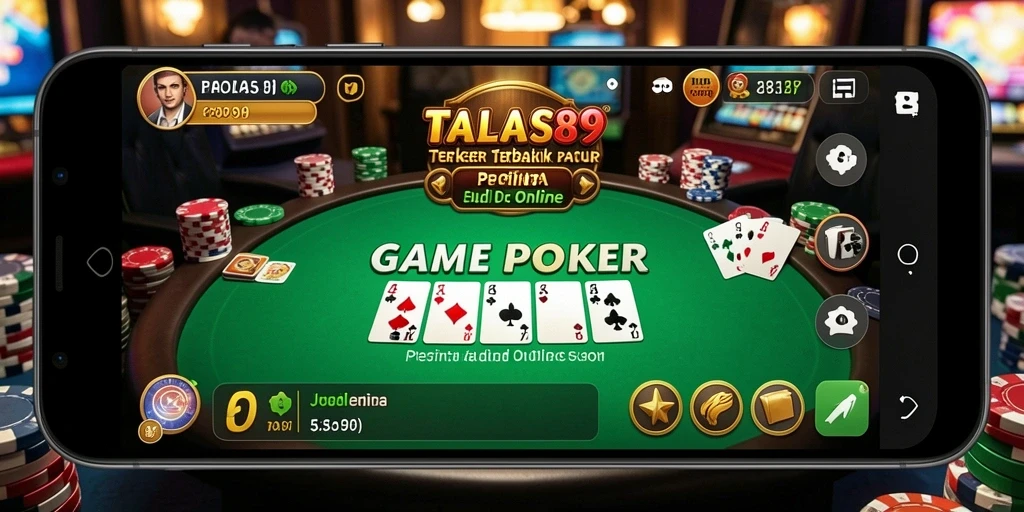Screenshot gameplay TALAS89 menampilkan pengalaman seru bermain poker online.