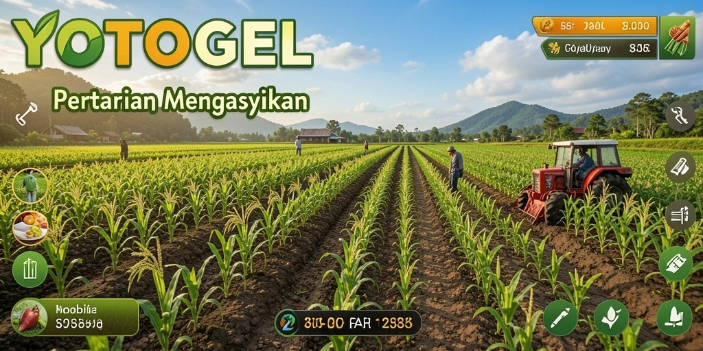 Tampilan gameplay YOTOGEL yang menarik dengan aktivitas pertanian.